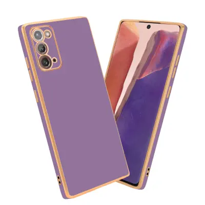 CADORABO Ohišje, združljiv s Samsungom v sijajnem vijoličnem - zlati - zaščitni pokrov iz fleksibilnega silikona TPU in z zaščito pred kamero