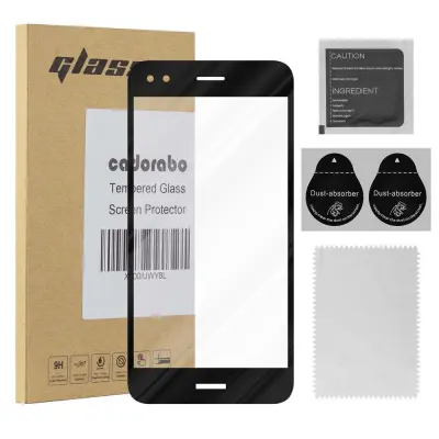 CADORABO Huawei Enjoy 7 - Zaščitna folija za transparentna s črno barvo - Zaščitno steklo s kaljenim zaslonom s trdoto 9H in 3D dotikom