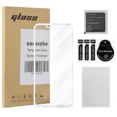 CADORABO Huawei P SMART PLUS 2019 - Zaščitna folija za transparentna z belo - Zaščitno steklo s kaljenim zaslonom s trdoto 9H in 3D dotikom