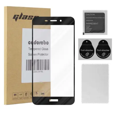 CADORABO Honor 6C PRO - Zaščitna folija za transparentna s črno barvo - Zaščitno steklo s kaljenim zaslonom s trdoto 9H in 3D dotikom