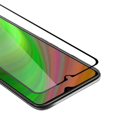 CADORABO Oppo A12 - Zaščitna folija za transparentna s črno barvo - Zaščitno steklo s kaljenim zaslonom s trdoto 9H in 3D dotikom