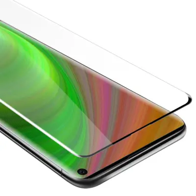 Oklepni film Cadorabo Full Screar, združljiv s Samsungom - zaščitnim filmom v prozornem s črno -kaljenim zaščitnim steklom v 9H trdoti s 3D dotikom
