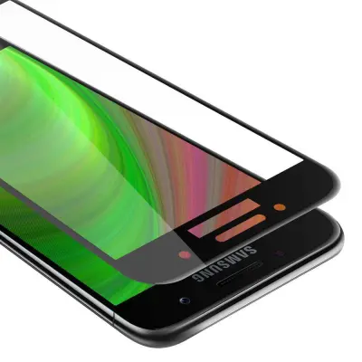 Oklepni film Cadorabo Full Screar, združljiv s Samsungom - zaščitnim filmom v prozornem s črno -kaljenim zaščitnim steklom v 9H trdoti s 3D dotikom