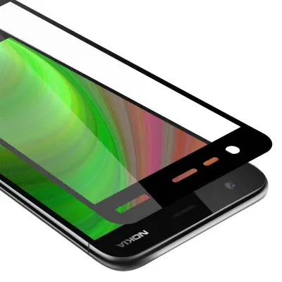 CADORABO Nokia 2 2017 - Zaščitna folija za transparentna s črno barvo - Zaščitno steklo s kaljenim zaslonom s trdoto 9H in 3D dotikom