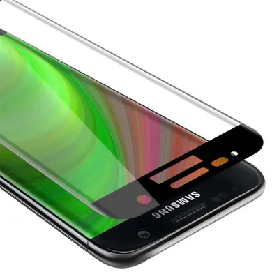 Oklepni film Cadorabo Full Screar, združljiv s Samsungom - zaščitnim filmom v prozornem s črno -kaljenim zaščitnim steklom v 9H trdoti s 3D dotikom