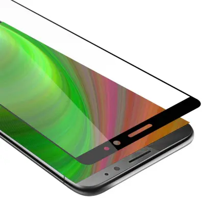 CADORABO Huawei MATE 8 - Zaščitna folija za transparentna s črno barvo - Zaščitno steklo s kaljenim zaslonom s trdoto 9H in 3D dotikom