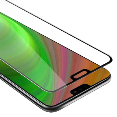 CADORABO Honor 8X - Zaščitna folija za transparentna s črno barvo - Zaščitno steklo s kaljenim zaslonom s trdoto 9H in 3D dotikom
