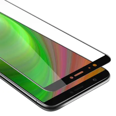 CADORABO Huawei P SMART 2018/Enjoy 7S - Zaščitna folija za transparentna s črno barvo - Zaščitno steklo s kaljenim zaslonom s trdoto 9H in 3