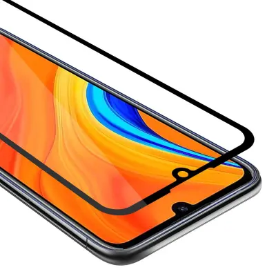 CADORABO Huawei Y6S - Zaščitna folija za transparentna s črno barvo - Zaščitno steklo s kaljenim zaslonom s trdoto 9H in 3D dotikom