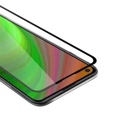 CADORABO Huawei P40 LITE E - Zaščitna folija za transparentna s črno barvo - Zaščitno steklo s kaljenim zaslonom s trdoto 9H in 3D dotikom