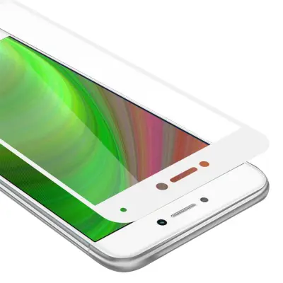 CADORABO Honor 8 LITE - Zaščitna folija za transparentna z belo - Zaščitno steklo s kaljenim zaslonom s trdoto 9H in 3D dotikom