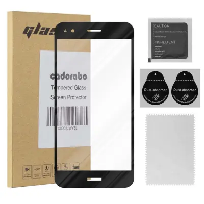 CADORABO Huawei Y6 PRO 2017 - Zaščitna folija za transparentna s črno barvo - Zaščitno steklo s kaljenim zaslonom s trdoto 9H in 3D dotikom
