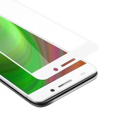 CADORABO Honor 6A - Zaščitna folija za transparentna z belo - Zaščitno steklo s kaljenim zaslonom s trdoto 9H in 3D dotikom