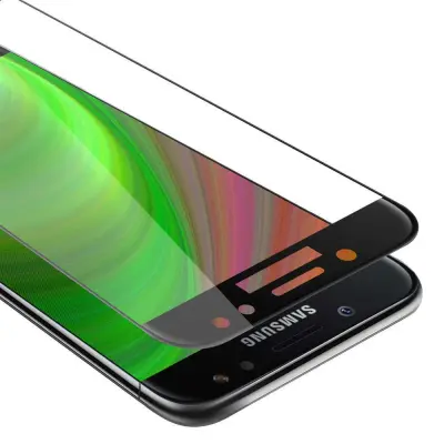 Oklepni film Cadorabo Full Screar, združljiv s Samsungom - zaščitnim filmom v prozornem s črno -kaljenim zaščitnim steklom v 9H trdoti s 3D dotikom