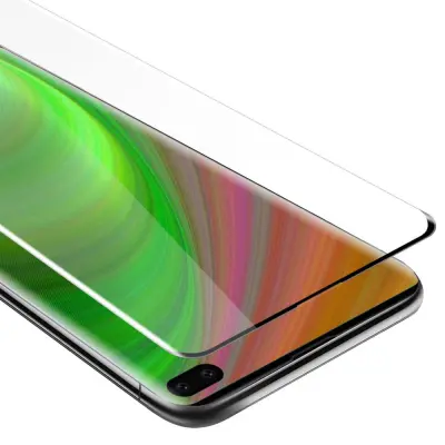 Oklepni film Cadorabo Full Screar, združljiv s Samsungom - zaščitnim filmom v prozornem s črno -kaljenim zaščitnim steklom v 9H trdoti s 3D dotikom