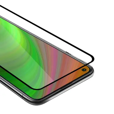 CADORABO Realme 7 PRO - Zaščitna folija za transparentna s črno barvo - Zaščitno steklo s kaljenim zaslonom s trdoto 9H in 3D dotikom