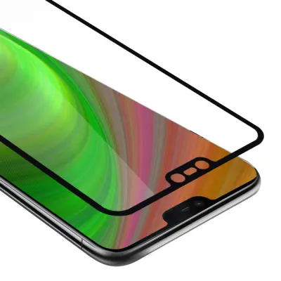 CADORABO Nokia 7.1 - Zaščitna folija za transparentna s črno barvo - Zaščitno steklo s kaljenim zaslonom s trdoto 9H in 3D dotikom