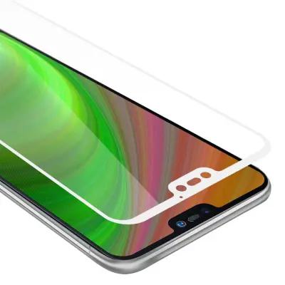 CADORABO Huawei P20 LITE 2018/NOVA 3E - Zaščitna folija za transparentna z belo - Zaščitno steklo s kaljenim zaslonom s trdoto 9H in 3D doti