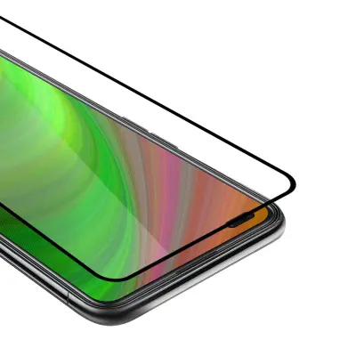 CADORABO Oppo Reno4 - Zaščitna folija za transparentna s črno barvo - Zaščitno steklo s kaljenim zaslonom s trdoto 9H in 3D dotikom