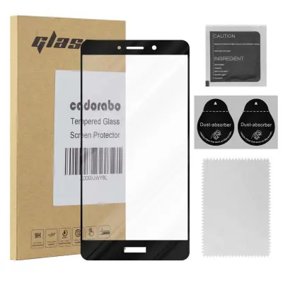 CADORABO Huawei MATE 9 LITE/GR5 2017/Honor 6X - Zaščitna folija za transparentna s črno barvo - Zaščitno steklo s kaljenim zaslonom s trdo