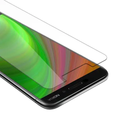 Oklepni film Cadorabo, združljiv z Nokia - zaščitnim filmom v visoki prosojnosti - kaljeno zaščitno steklo v 9H trdoti s 3D združljivostjo na dotik