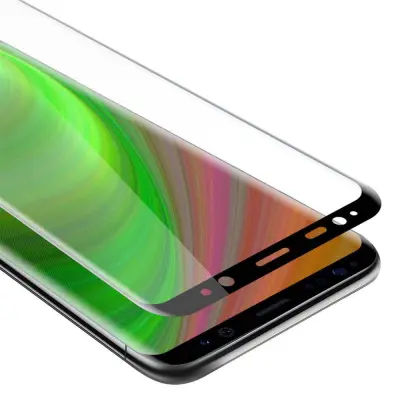 Oklepni film Cadorabo Full Screar, združljiv s Samsungom - zaščitnim filmom v prozornem s črno -kaljenim zaščitnim steklom v 9H trdoti s 3D dotikom
