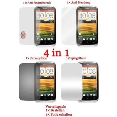 Zaščitniki zaslona Cadorabo, združljivi s HTC - Zaščitnimi filmi v High Clear - 4 filmi (1x zasebnost - 1x ogledalo - 1x Matt - 1x anti -Fingerprint)