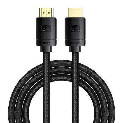 Baseus High Definition Series HDMI 2.1 kabel, 8K 60Hz, 3D, HDR, 48Gbps, 2m (črn)