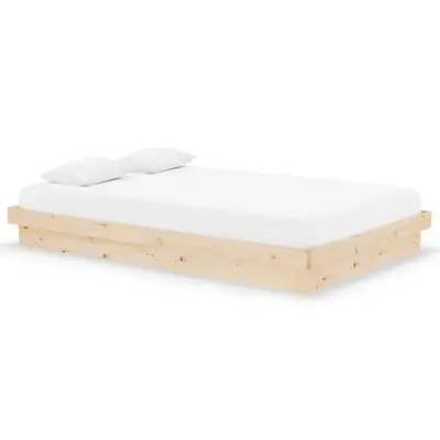 vidaXL Posteljni okvir iz trdnega lesa 120x190 cm