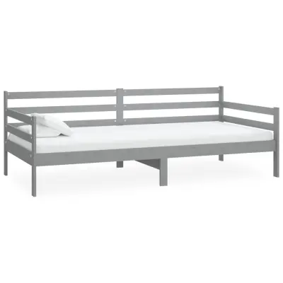 vidaXL Dnevna postelja siva trdna borovina 90x200 cm