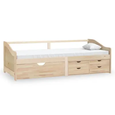 vidaXL Trosed z ležiščem in predali trdna borovina 90x200 cm
