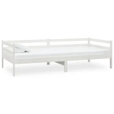 vidaXL Dnevna postelja bela trdna borovina 90x200 cm