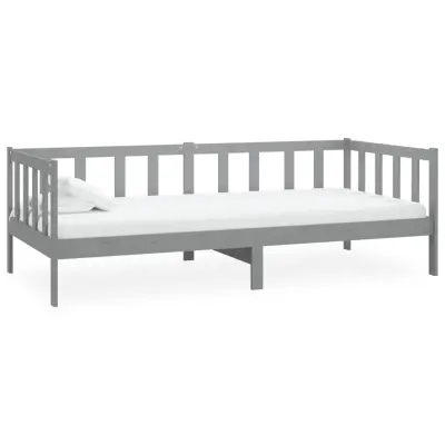vidaXL Dnevna postelja siva trdna borovina 90x200 cm