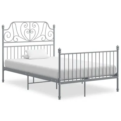 vidaXL Posteljni okvir siv kovinski 120x200 cm