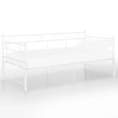 vidaXL Izvlečni posteljni okvir bel iz kovine 90x200 cm