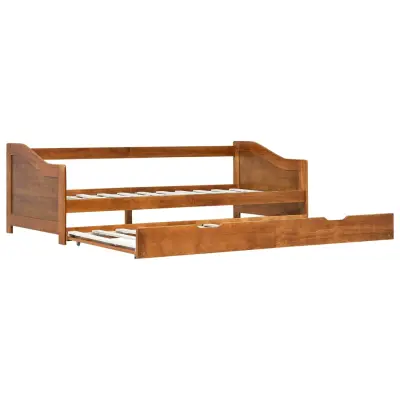 vidaXL Izvlečni posteljni okvir medeno rjav iz borovine 90x200 cm