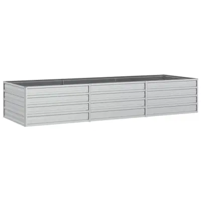 vidaXL Visoka greda 240x80x45 cm pocinkano jeklo srebrna