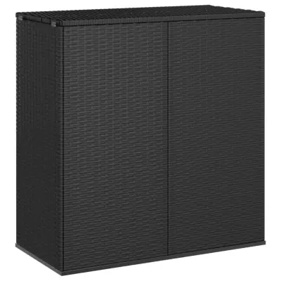 vidaXL Vrtna škatla za blazine PE ratan 100x49x103,5 cm črna