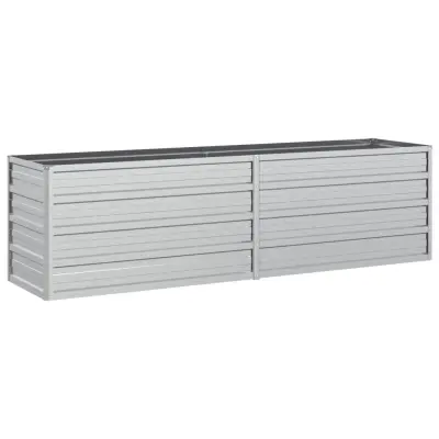 vidaXL Visoka greda 160x40x45 cm pocinkano jeklo srebrna