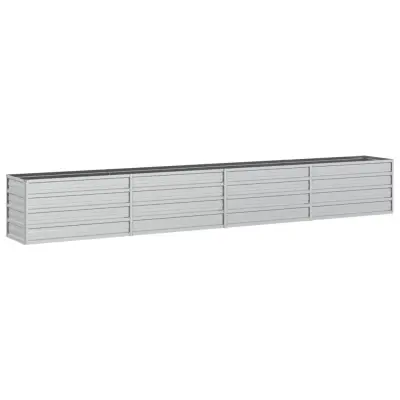 vidaXL Visoka greda 320x40x45 cm pocinkano jeklo srebrna
