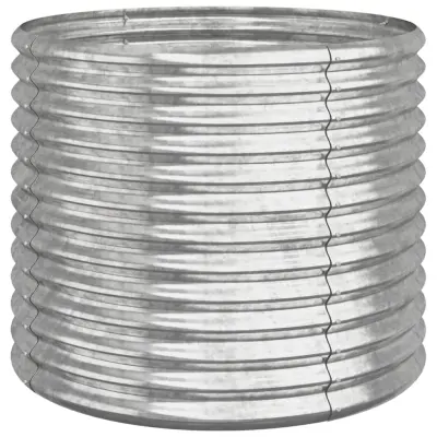 vidaXL Visoka greda iz prašno premazanega jekla 80x80x68 cm srebrna