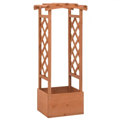 vidaXL Cvetlično korito z mrežo in obokom 49x39x117 cm les jelke