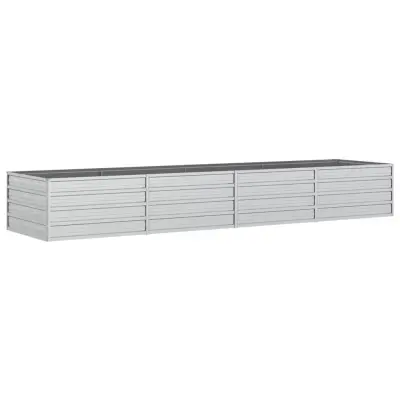 vidaXL Visoka greda 320x80x45 cm pocinkano jeklo srebrna