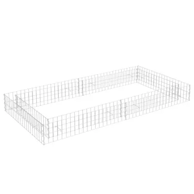 vidaXL Visoka greda gabion pocinkano jeklo 200x100x20 cm