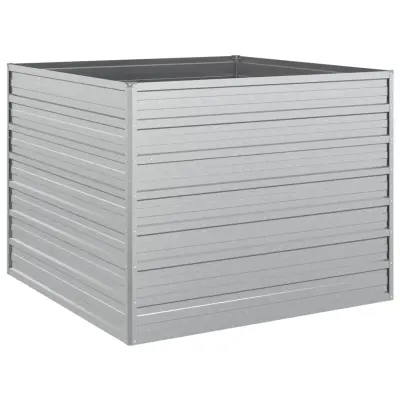 vidaXL Visoka greda 100x100x77 cm pocinkano jeklo srebrna