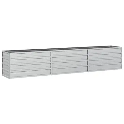 vidaXL Visoka greda 240x40x45 cm pocinkano jeklo srebrna