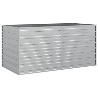 vidaXL Visoka greda 160x80x77 cm pocinkano jeklo srebrna