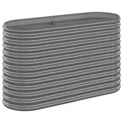 vidaXL Visoka greda iz prašno premazanega jekla 114x40x68 cm siva