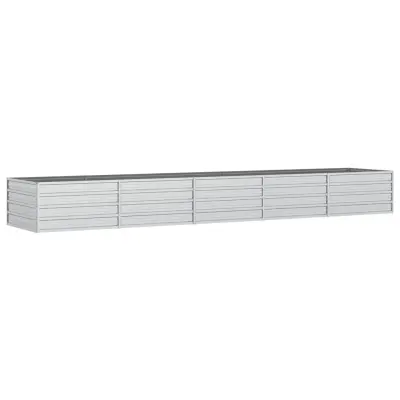 vidaXL Visoka greda 400x80x45 cm pocinkano jeklo srebrna