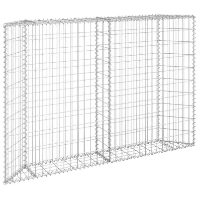 vidaXL Trapezna visoka greda gabion pocinkano jeklo 150x20x100 cm
